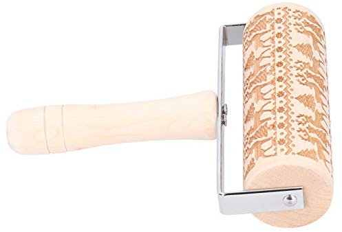 Rouleau à Pâtisserie en Relief, en Bois, Tampons à Biscuits de Noël, Fournitures de Cuisson de Noël pour Décoration et Cuisson de Biscuits