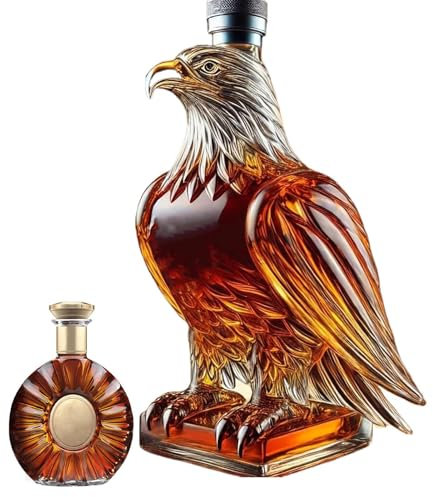 Eagle Whiskey Decanter - Jack Daniels Eagle Bottle | Whiskey Eagle Glass Decanter | Funny Whiskey Eagle Bottle | Eagle Whiskey Decanter | Glass Whiskey Decanter Animal Statue Bottle
