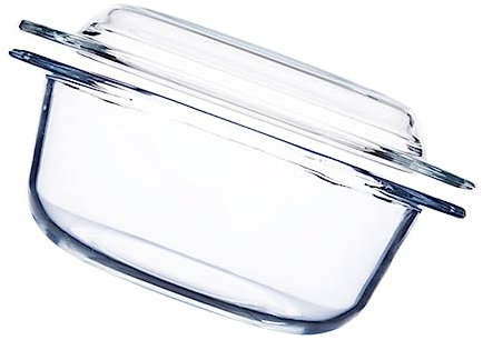 Mobestech Heat-Resistant Glass Pot for Microwave and Oven Use Capacity for Casserole Dishes and Everyday Cooking Includes Glass Bowl Lid for Safe Storage