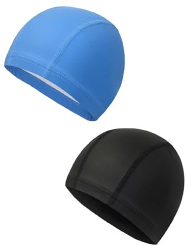 JchEnye 2 cappe da Bagno Impermeabili con Funzione di Protezione delle Orecchie. Sono cappe da Bagno morbide rivestite con PU, e applicabili Sia per Capelli Lunghi Che per Capelli Corti.