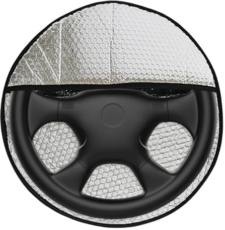 Weqizuerqi 3 Stück 43 X 43 cm Thermo Lenkradschutz Lenkrad Sonnenschutz Hitzeschutz Lenkrad Auto Lenkradhülle Hitzeschutz Aluminiumfolie Lenkrad Sonnenschutz Auto Für Die Meisten Autos