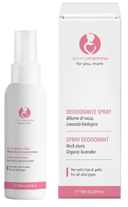 DERMOMAMMA Deodorant Spray 24h ohne Aluminiumsalze, ohne Alkohol, vegan und grüne Formel, geeignet für Schwangerschaft und Stillzeit, 100 ml