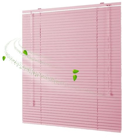 Aluminum Mini Blinds, Blinds for Indoor Windows, 25mm Metal Slat Darkening Horizontal Venetian Blind and Shades 20 35 45 54 66 80 100 120 135 155 170cm Waterproof Privacy Persianas(Pink)