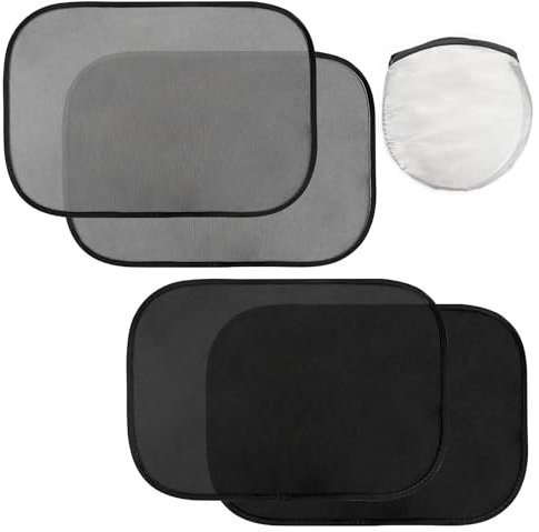 4 Pack Car Window Shades for Baby,Car Sun Shade for Baby,Sun Shades for Side Windows,Protect Your Child from UV Rays and Direct Sunlight (Translucent+Black)