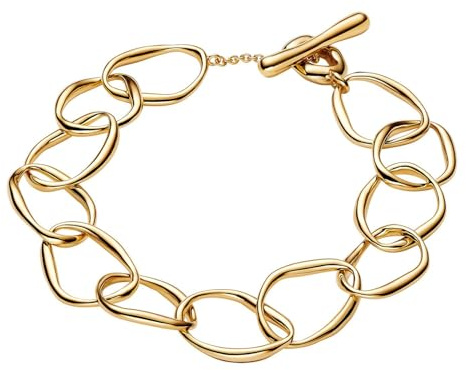 PANDORA Organisch Geformtes Gliederarmband mit 14 Karat Vergoldung, aus der Essence Kollektion, Länge: 22 cm, 563864C00-3