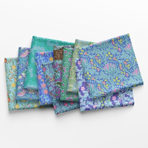 Blues – Kaffe Fassett x Morris & Co. Fat Eighth Bundle (10 Stück) für FreeSpirit