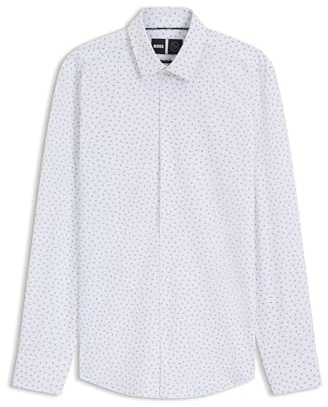 BOSS Bedrucktes Slim-fit Hemd Aus Funktionalem Stretch-Jersey