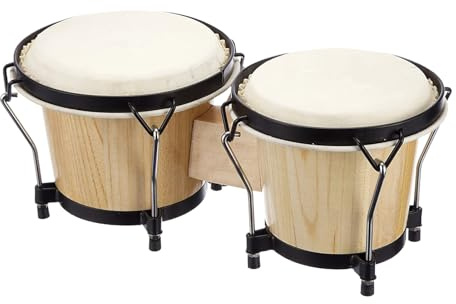 Holzbongos Pädagogisches Musik-Percussion-Instrument aus Holz | Perkussionsmusikinstrument Für Anfänger Kleines leichtes tragbares Spaß-Rhythmus-Lern-Bongo-Set Familien-Perkussion