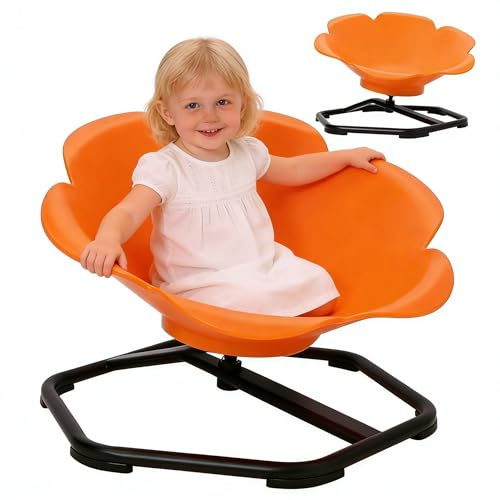 Nukdey 360° sensorischer Drehstuhl für Kinder, großer Drehstuhl, 65 cm, Wackelsitz mit Armlehne und Rückenstütze, Sitz- und Drehspielzeug für autistische und ADHS-Kinder, Körperkoordinationstraining