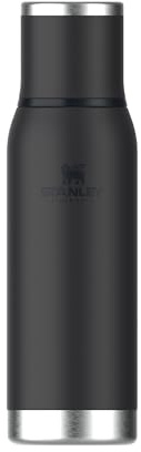 Stanley 1913 Adventure to-Go Thermal Flask 0.75L - Black | 20 Hours Hot - 25 Hours Cold - Leakproof - Insulated Lid - Dishwasher Safe