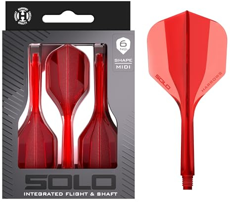 Harrows Solo Integriertes Flight & Shaft System – 3 geformte Flights & Schäfte – Einteilige Aero-Core-Konstruktion – Festes 90°-Design für Stabilität
