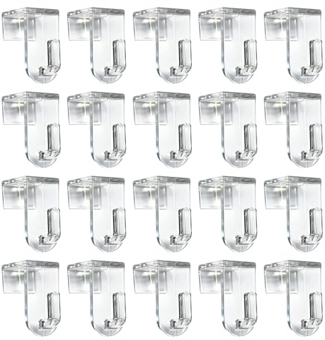 HUZNA 20 Ganci Decorativi per Finestre,Gancio per Finestra da Appendere,per Finestre e Porte Fino a 17 mm di Spessore,per Ghirlanda Luminosa,Stella di Natale,35 x 17 mm