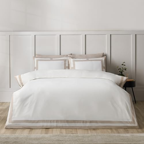 Catherine Lansfield So Soft Mono-Panel-Bettwäsche-Set für Doppelbett, mit Kissenbezügen, Natur