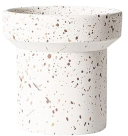 Cenz-888 Macetas para Plantas Maceta cilíndrica con Punto de pulverización, Maceta Cemento Escritorio Orificio Drenaje, for Decorar balcón, Sala Estar y Cocina(Blanco,Grande)
