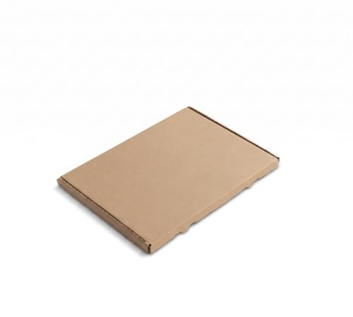 100 Stück Großbriefkarton 350 x 250 x 20 mm, braun, DIN A4 Faltkarton | FEFCO 0427 ⦁ Versandkarton mit Knickschutz ⦁ formstabile E-Welle ⦁ schnell aufgebaut ⦁ platzsparend lagerbar