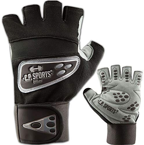 C.P.Sports Profi Grip Bandagen Handschuh F9, schwarz/Silber, Fitnesshandschuh für Damen und Herren