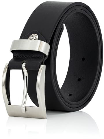 LINDENMANN Ledergürtel Herren/Gürtel Herren, XXL mit bis BW 170, weiches Vollrindleder, 3934 schwarz, Größe/Size:160;Farbe/Color:Schwarz