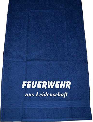ShirtShop-Saar Feuerwehr Aus Leidenschaft; Handtuch dunkelblau