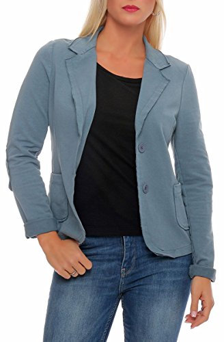 Malito Classico Blazer nella Base-Look Giacca Camicetta Elegante Ufficio 1651 Donna (S, Blu Chiaro)