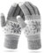 VENI MASEE Weihnachten Frauen Männer Snowprint Keep Warm Strickwolle Touch Screen Handschuhe - Damen Grau,20cm