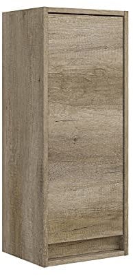Habitdesign Columna de Baño Suspendido 1 Puerta, Mueble Lavabo, Modelo Dakota, Acabado en Color Nordik, Medidas: 30 cm (Largo) x 74 cm (Alto) x 25,5 cm (Fondo)