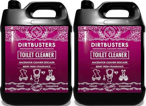 Dirtbusters Toilet Macerator Cleaner & Descaler, Deep Cleaning With Limescale Remover, Safe To Use with Pump Units, Toilets, Septic Tanks, Macerators & Urinals, Berry Fresh (2x5L)
