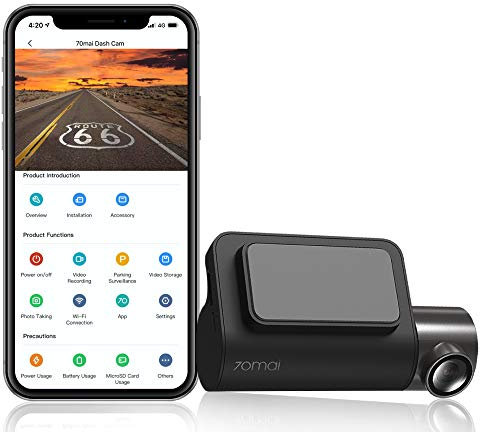 70mai Dash Cam Mini 1600p 130° F1.8 WiFi Parking Mode Night Vision WDR