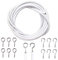 Net Curtain Wire and Hook Set - 3 Metre Curtain Wire Kit Includes 6 Eyes & 6 Hooks - Voile Wire Cable, Cut to Size, Perfect for Hanging Net Curtains & Pictures