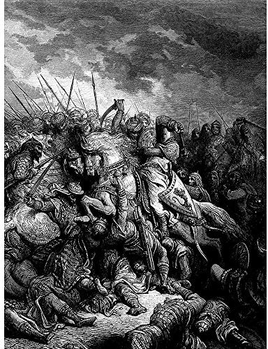 Wee Blue Coo Gustave Dore Richard I Lionheart Battle At Arsuf 1191 Art Print Poster Wall Decor Kunstdruck Poster Wand-Dekor-12X16 Zoll