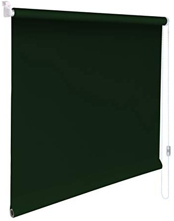 Sonnenschutz-HH® - Mini Sichtschutzrollo Minirollo Sonnenschutz Rollo KLEMMFIX Seitenzugrollo Kettenzugrollo inkl. Klemmträger ohne Bohren - Außenmaß Breite 85 x 60 cm Höhe - dunkelgrün