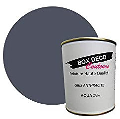 BOX DECO COULEURS Peinture murale acrylique aspect mat Aqua Déco - 750 ml, Gris Anthracite