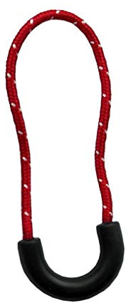 Set of 10 Zipper Pull Zip Pull Zipper Puller Cord Slider Fastener Jacket Bag Backpack (Black/RED)