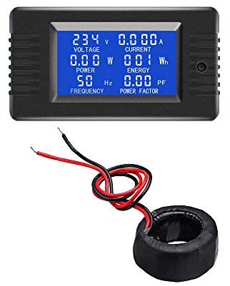 DollaTek Voltmetro amperometro Digitale LCD 6-in-1 AC 80-260V 100A contatore Domestica Elettrico con Superficie di Potenza, misuratore di Potenza contatore di energia Tipo CT