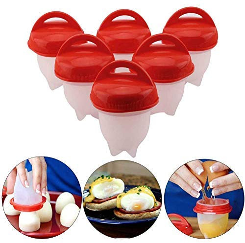 Lot de 6 coquetiers en silicone anti-adhésif sans séparateur de coquillages 6 pièces.