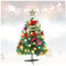 24/60cm Tabletop Xmas Tree, Artificial Mini Christmas Pine Tree with LED String Lights & Ornaments (Xmas Tree)
