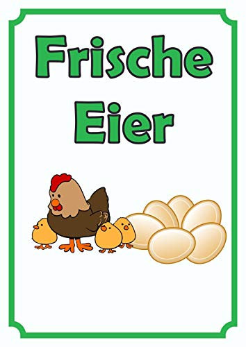 HB-Druck Verkaufsschild Schild Eier Hochkant A4 (210x297mm)