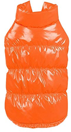 Herbst Winter Haustier Hunde Katzen Daunenjacke, Hund Mantel Verdickung, Wasserdicht Fleece gefüttert Warme Winterjacke Hunde Bekleidung für Teddy, Yorkshire Terrier, Chihuahua, Pommern Orange XXL