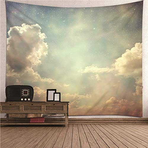 Daesar Tapisserie Psychedelisch, Wandteppich Hippie 210x140CM Wandbehang Wohnzimmer Himmel Wolken Tapisserie Tuch Polyester