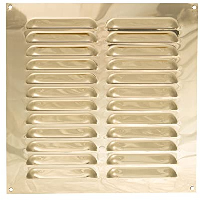 TIMCO Timloc Brass 9x9 Metal Internal Louvre Grille Vent Polished