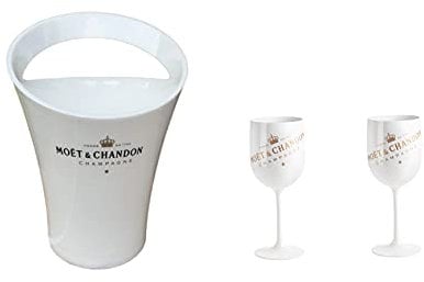 Moet Chandon Lot de verres à champagne et refroidisseur à champagne en blanc/doré Ice Imperial