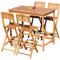 ALEOS. BAR Set Teak Bartisch Bistrotisch Stehtisch 120x70cm mit 4X Barhocker klappbar Holz BIMA-SET120+4KLAP