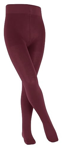 FALKE Family K Ti cotone sostenibile tinta unita 1 pezzo, Collant Unisex - Bambini, Rosso Ruby 8830, 152-164