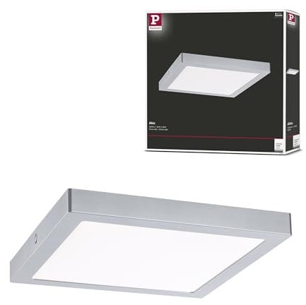 Paulmann 71024 LED Panel Abia 300x300mm eckig Tageslichtweiß Chrom matt Lichtpanel Kunststoff Beleuchtungssystem 4000 K