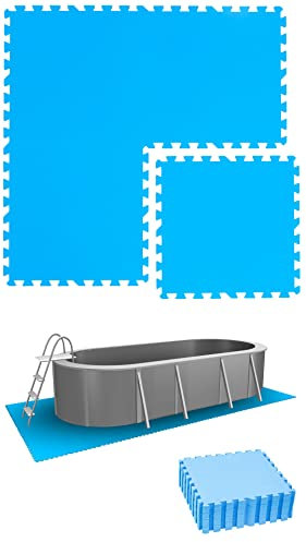 EYEPOWER 3,8 m² Alfombra de Piscina - 16 Esteras EVA 50x50 - Juego de Alfombrillas Protectoras Suelo