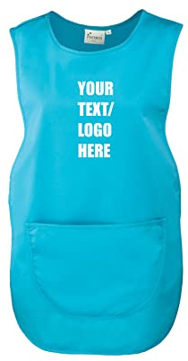 Premium Personalised Custom Embroidered Ladies Pocket Tabard Workwear Bar Cleaning Apron,
