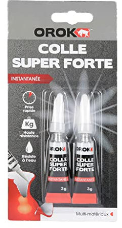 OROK - Lot de 2 Colles Universelles Super Fortes Instantanées 3g - Colle Cyanoacrylate Liquide Pour Tous Types de Bricolages/Réparations