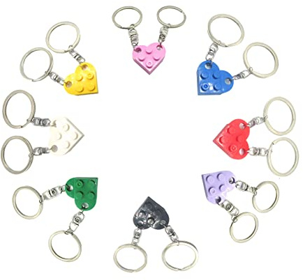 16 Pezzi Brick Keyrings, Portachiavi a Blocchi di Costruzione, Portachiavi in Plastica, per Compleanni, Ripieni di Sacchetti per Feste, Premi, Forniture per Feste, Ciondolo, Regali Decorativi