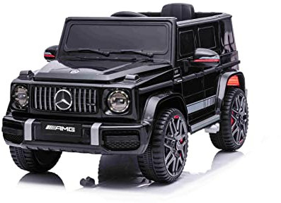 Riricar Voitures électrique Enfants 12V, AMG 2024, Noir, Roues EVA, Véhicule Électrique 12V avec télécommande 2.4G, Voiture Electrique Enfant Portes Hautes 3-8 Ans