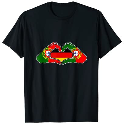 Portugal und Deutschland. Herz Hand Freundschaft! T-Shirt