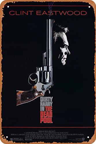 Dirty Harry Poster (Vintage-Stil) Metallschild Film Blechschild (Größe 20,3 x 30,5 cm)